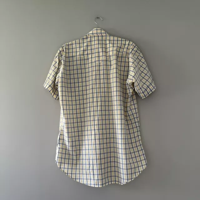 Vintage Flying R Ranchwear Plaid Short Sleeve Snap Button Front Size M/L USA 2