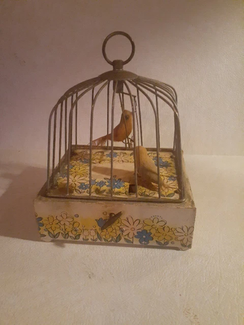 ミュージック rumiguri MUSICAL MUSIC BOX Birdcage Mechanical 1960's Saezuri Japan
