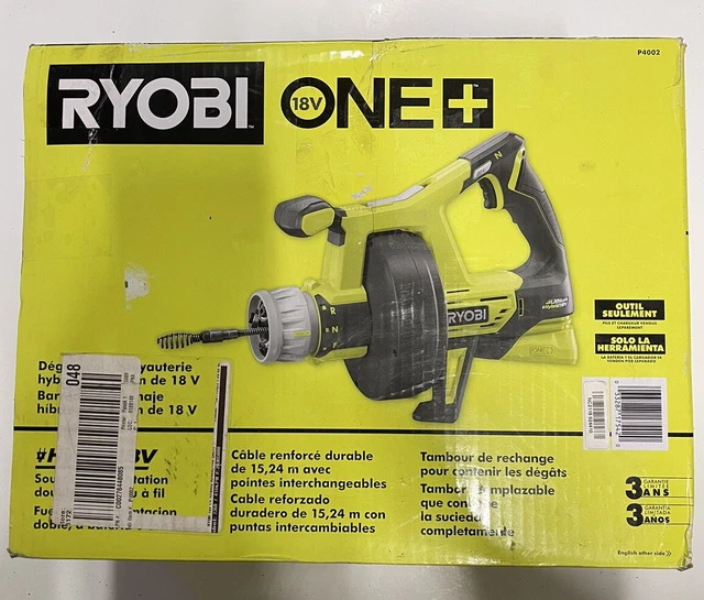 RYOBI P4002 ONE+ 18v Hybrid Drain Auger 50.00 PicClick