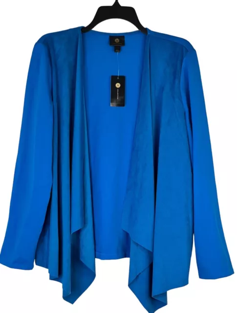 New with Tags JM Collection Womens Blue Open Face  Cardigan Size L MSRP $69