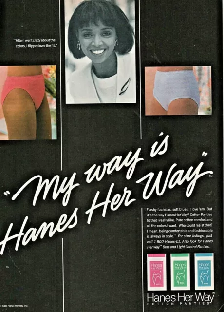 HANES HER WAY PANTIES vintage print ad from 1989 magazine sexy woman  underwear $6.99 - PicClick