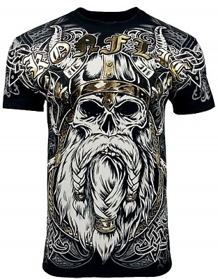 Konflic King Viking T Shirt Uomo Stampa Integrale Mma Biker Abbigliamento Rock