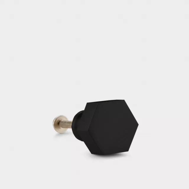 Small Matte Brass Black Hexagonal Kitchen Drawer Knob Cabinet Door Handle