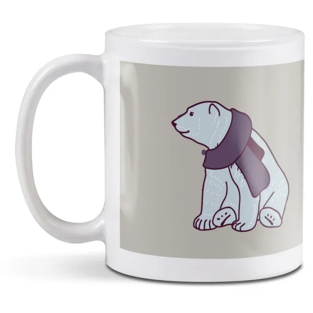 White Ceramic Mug - Polar Bear Cartoon Animals Winter #46144