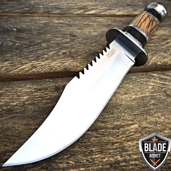 10" Outdoor Survival Camping Fixed Blade Hunting Knife Bowie Rambo w/ Sheath 3