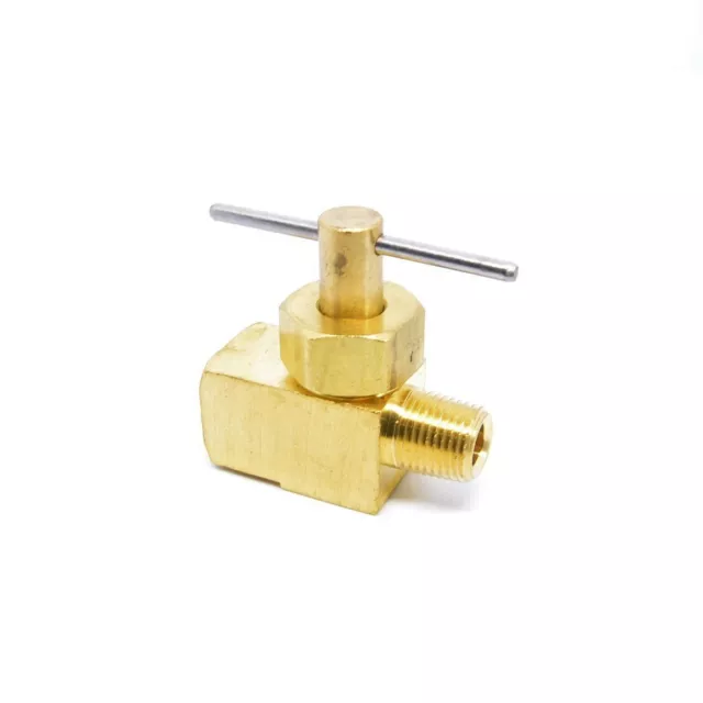 1/8 Male NPT x 1/8 Female NPT Inline Brass Liquid Gas Needle Valve Propane