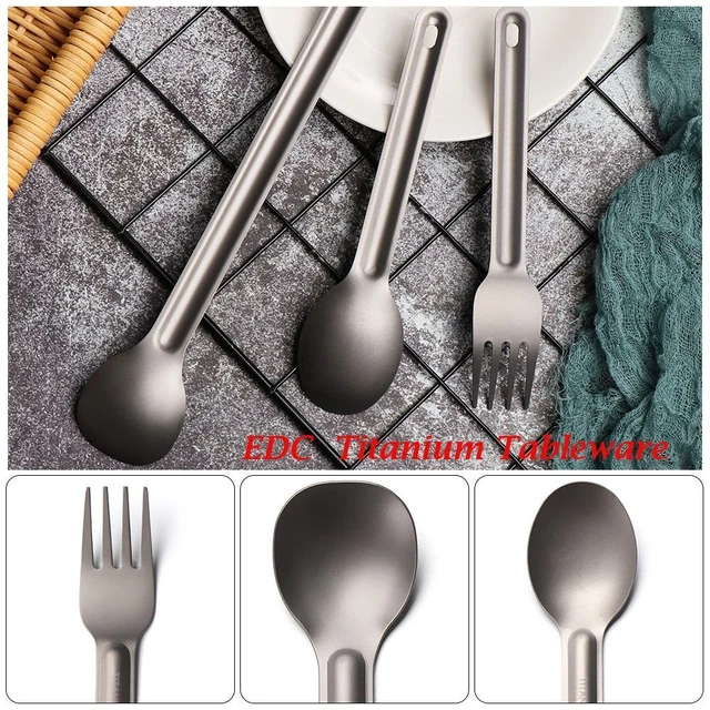 à manche Cuisinière en titane pur Fourchette Outdoor pique - nique Accessories