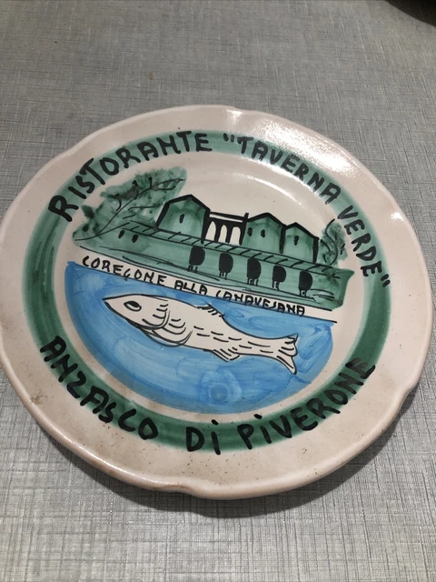 Piatto Ristorante Del Buon Ricordo Anzasco Di Piverone 1977 Taverna Verde-Vietri