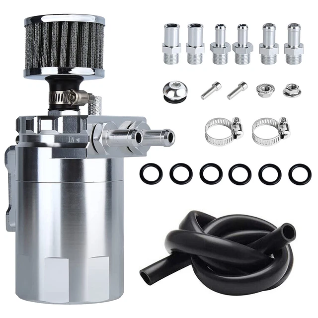 UNIVERSAL OIL CATCH Can Kit with Breather Filter+Hose Reservoir Tank
