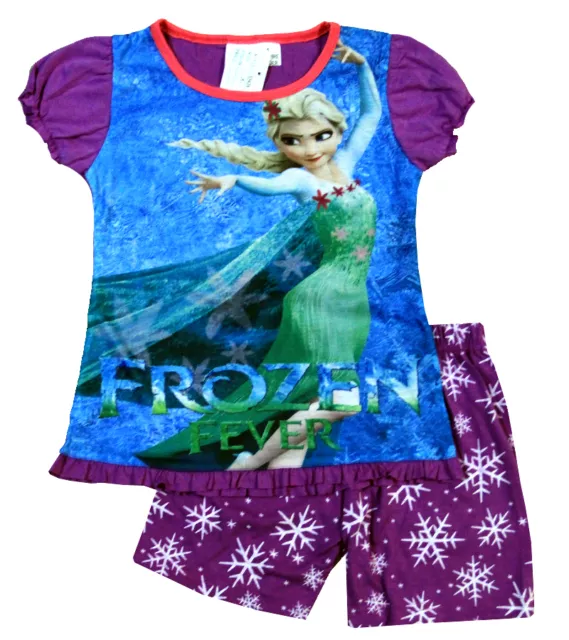 New Sz 2-8 Kids Pyjamas Summer Disney Frozen Elsa Girls Sleepwear Gift Pj Pjs Au