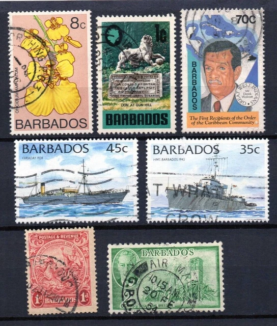 Barbade timbres oblitérés lot 01