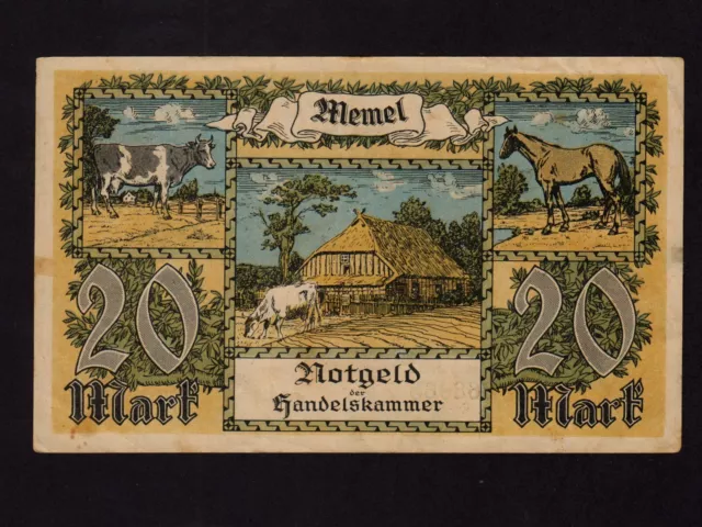 Memel:P-6a, 20 Mark, 1922 * Farmhouse * EF *