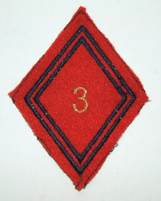 INSIGNE TISSU LOSANGE DE BRAS MOD.45 DU 3° Rgt D'ARTILLERIE