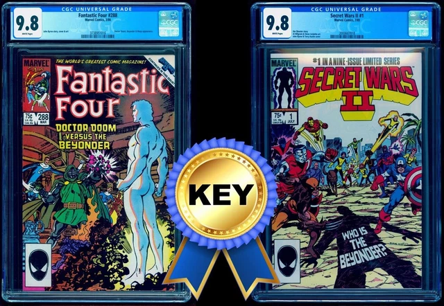 FANTASTIC FOUR 288 & SECRET WARS II 1 CGC 9.8 WHITE PGS💎 DOCTOR DOOM v BEYONDER