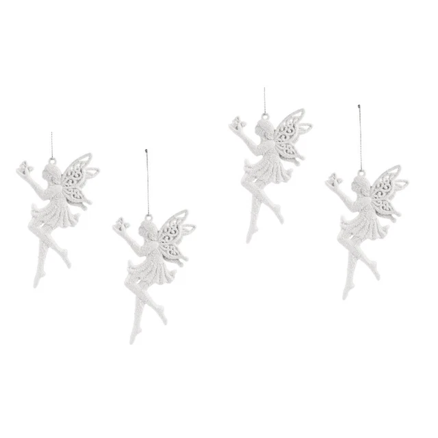 4 Pcs White Foam Christmas Tree Pendant Child Hanging Decoration Party Supplies