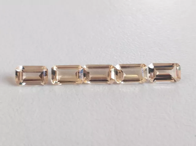 6x4 MM Émeraude Coupe Naturel Pêche Morganite Bijoux Desseré Gemmes 5 PC Set