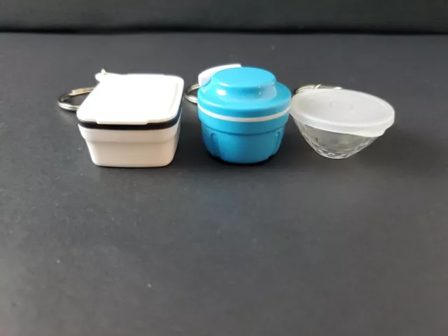 Tupperware Keychain Set Breadsmart Mini Handy Chopper Prism Bowl Set Of 3