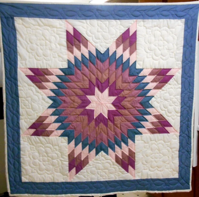 Hand Quilted LONE STAR Cotton 50" x 50" Art Wall Hanging USA