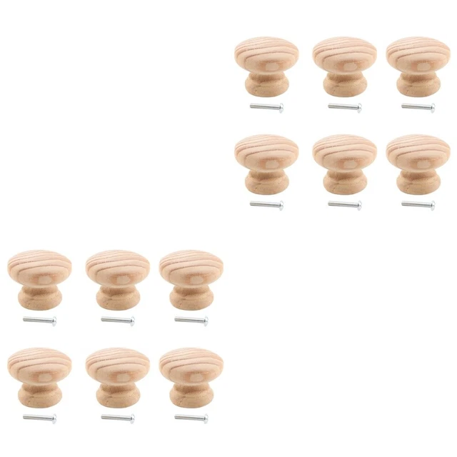12 Pcs Wood Drawer Pulls Round Glass Drawer Knobs Drawer Handle Cupboard Pulls 2