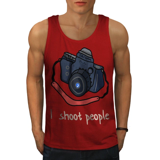 Camicia sportiva attiva Wellcoda Photography da uomo, I Shoot People