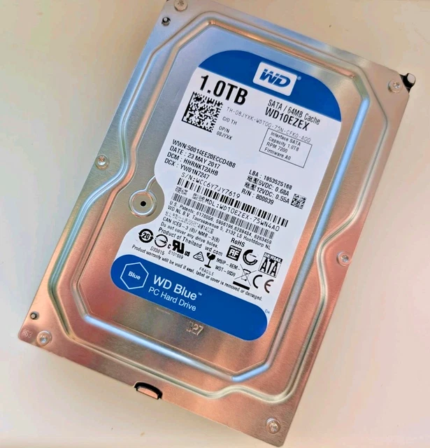 thumbnail image 2 of Western Digital Blue 1TB SATA Hard Drive – 3.5 Inch 6Gb/s For PC (WD10EZEX) 2 of 5