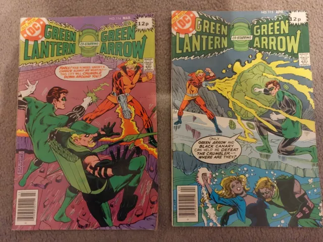 Green Lantern (ft. Green Arrow). #114 & 115. Two comic arc. 1979 Bronze Age.