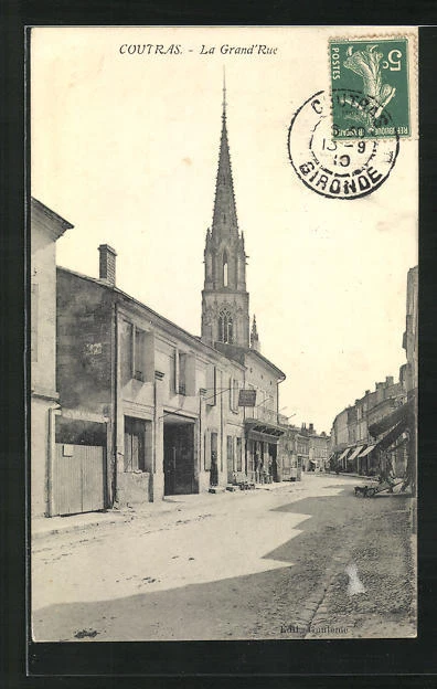 CPA Coutras, La Grand'Rue 1910