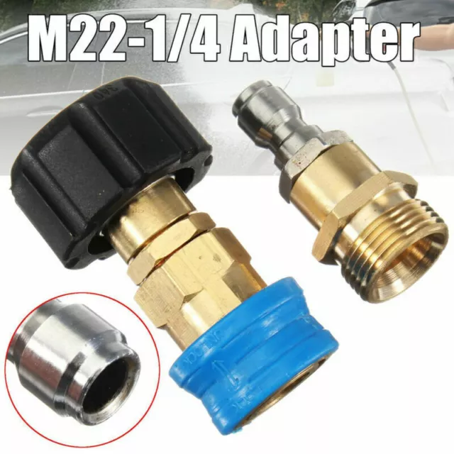 M22 X 1/4 Adapter Pressure Washer Hose Lance Fitting Coupler For Karcher Nilfisk