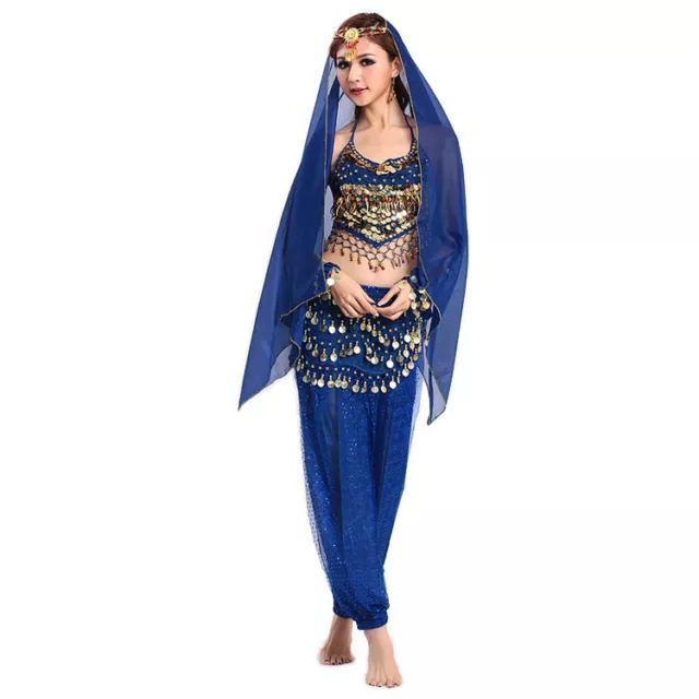 Belly Dance Outfit Top Belt Dance Party Set Dancer Bollywood Costume for Women