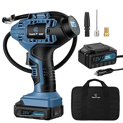 C P CHANTPOWER Tyre Inflator Air Compressor, 20V Cordless Car Tyre Pump