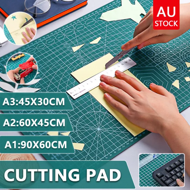 DIY Cutting Mat Self Healing Craft Double Sided Grid 3ply Thick Board A1 A2 A3