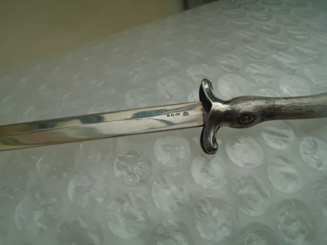 Rare vintage 925 silver swan neck letter opener by A.N   UNUSUAL SILVER CURIO