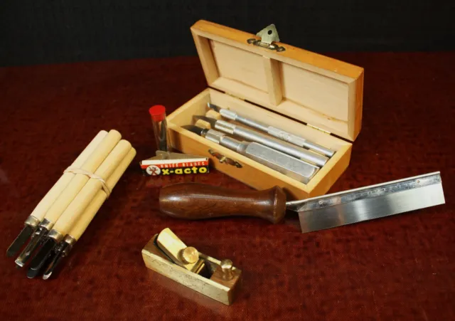 Vintage X-Acto Craft Carving Tool Set in Original Wood Box - Not