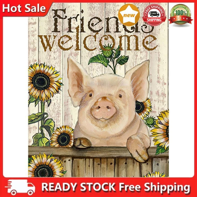 DIY Digital Picture Sunflower Pig Frameless Oil Painting By Number Handicraft