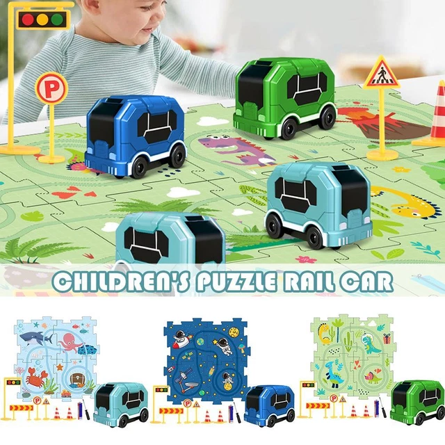 DIY Educational Puzzle Track Car Play Set Assembling Electric Trolley Kids NEW