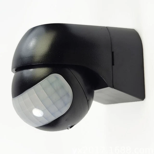 HUBER Nuovo Rilevatore di Movimento per Sensore di Luce 180° 5A Montaggio a Parete Nero