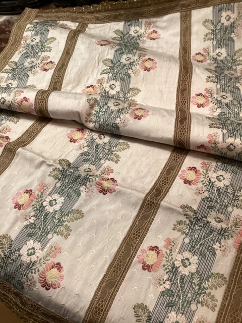 100 x 47 cm - Ancien chemin de table, broderie Napoléon III