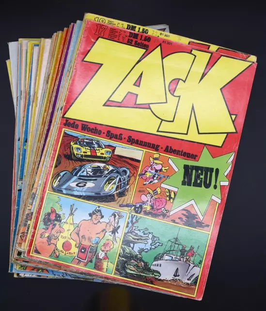 ZACK Magazin 1972 Sammlung Konvolut komplett Nr. 17 bis 53 Koralle Verlag