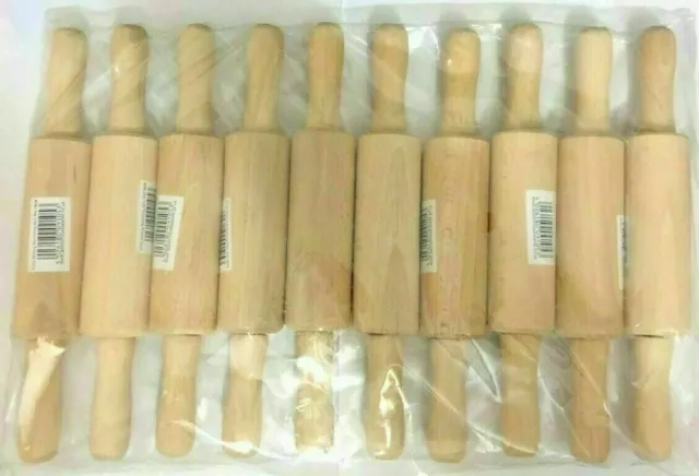 10x Mini Wooden Wood Children's Profiled Rolling Pins Kids Baking Play Dough New