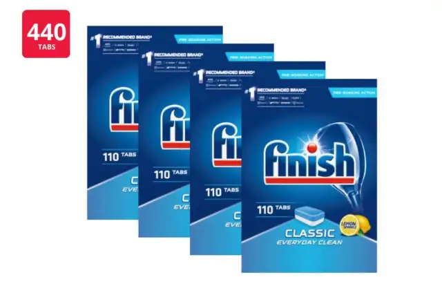 Finish Classic Lemon 440 Dishwashing Tablets (4 x 110 Pack), Cleaning Products