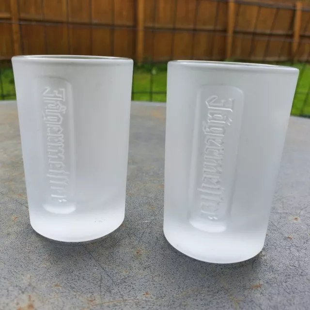 Jagermeister Frosted Shooter Shot Glasses • Lot of 2 • 3 1/2"h