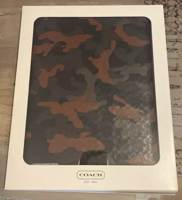 COACH Ipad Case 2 & 3  NEW IN BOX F64219 Heritage Molded Camo Orange Print