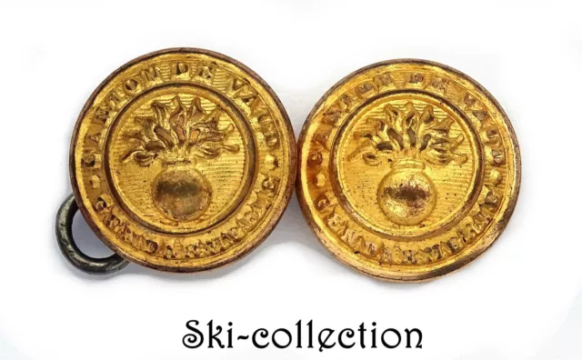 2 Boutons/ Button- GENDARMERIE CANTON DE VAUD. Suisse/ Switzerland. 16 mm