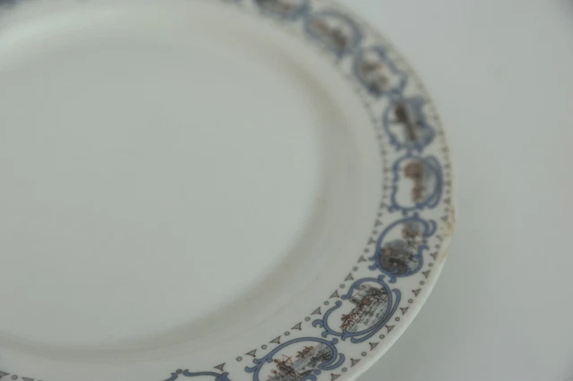 Vtg Union Pacific Railroad Overland Historical 9.5" Old Ivory China Plate 3