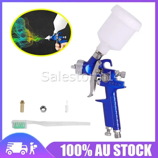 Gravity Mini HVLP Spray Gun 125mL 0.8mm Air Nozzle Low Pressure Painting Sprayer