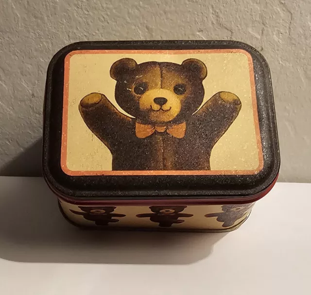 1983 Bristol Ware Vintage Metal Tin My Favorite Things Teddy Bear
