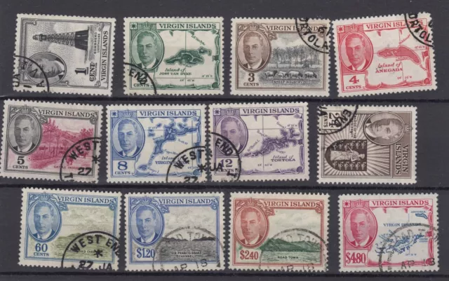 British Virgin Islands KGVI 1952 Set To $4.80 SG136/147 VFU BP7044