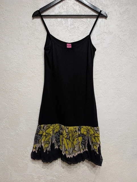 Robe Voile Bohème DDP - Noir/gris, Manches Longues, Taille L, Neuve Avec étiquettes