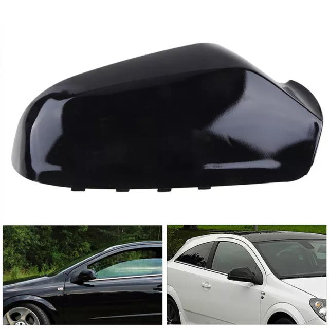 Right For Vauxhall Astra H MK5 Gloss Black Wing Mirror Cover Cap Casing 2004-09