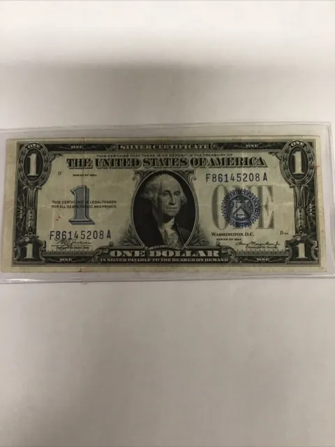 $1  Dollar Siver Certificate 1934 D Series